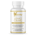 D3+K2 Ca+Mg Nahrungsergänzungsmittel mit Vitamin D3 (1000 IE), K2 MK7, Kalzium und Magnesium