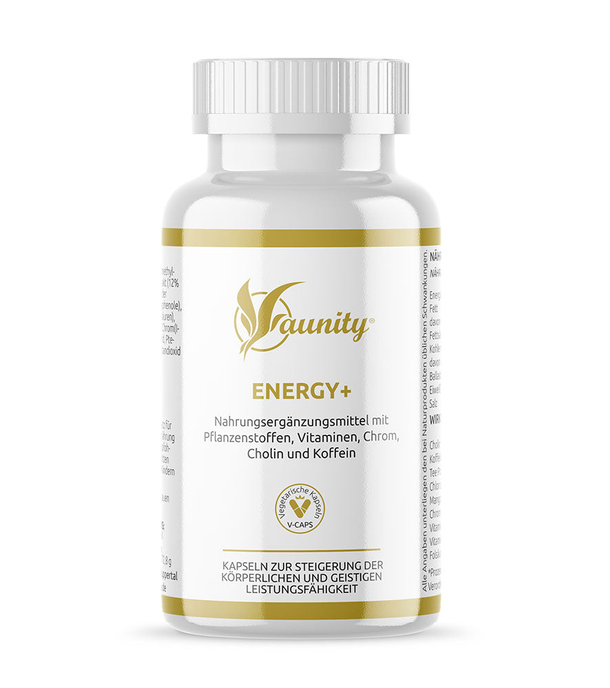 ENERGY+ - Nahrungsergänzungsmittel mit Pflanzenstoffen, Vitaminen, Chrom, Cholin und Koffein