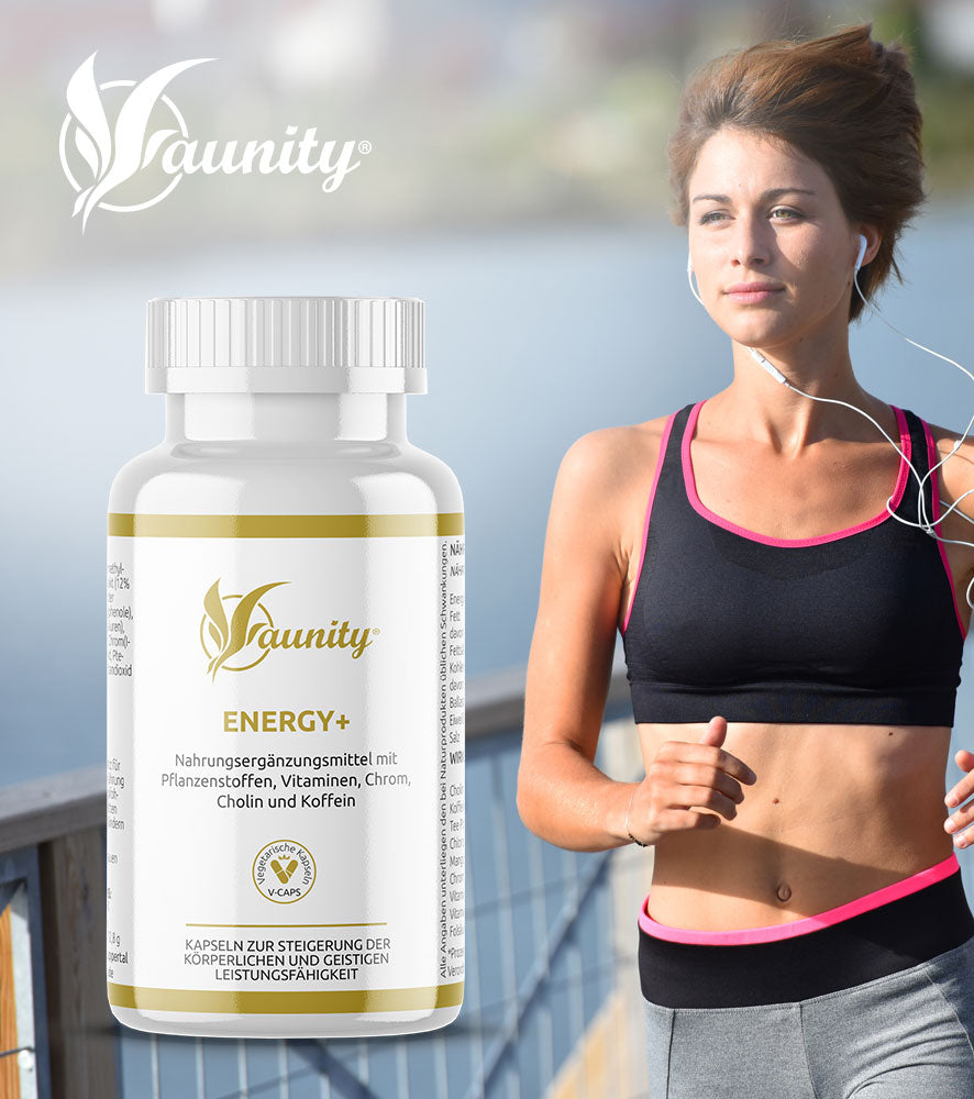 ENERGY+ - Nahrungsergänzungsmittel mit Pflanzenstoffen, Vitaminen, Chrom, Cholin und Koffein